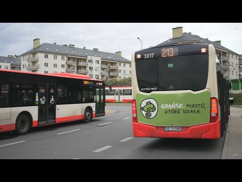 Poland, Gdańsk, bus 213 ride from Niepołomicka to Łostowice - Świętokrzyska
