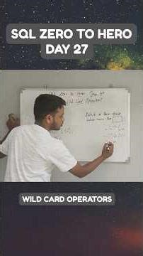 WILD CARD OPERATORS in SQL. Day 27 of SQL ZERO to HERO series #sql #job #youtubeshorts #shorts