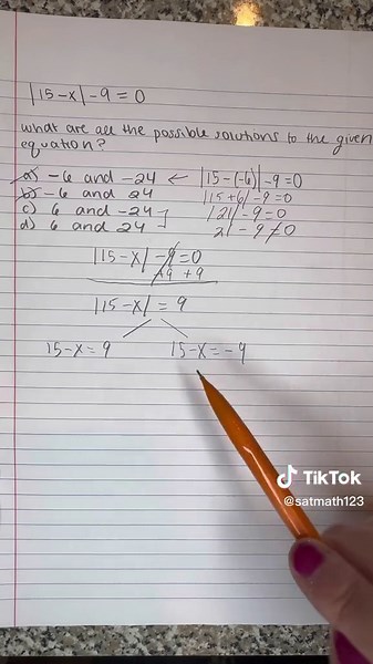 Official SAT Math Question Solution | Absolute Value Equation