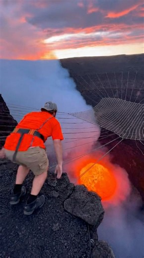 This Might Be the Craziest Jump Ever #crazy #stunt #volcano #jumping | Valkyrae