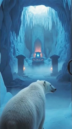 Polar Bear POV Discovers Hidden Door Under Antarctica Ice!#polarbear #shorts #viralvideo