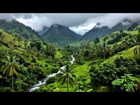 Hidden Tropical Paradise — Cinematic Green Valley & River Scenery | Relaxing Nature Film