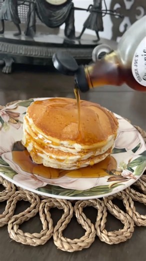 flipping the fluffiest skillet pancakes I’ve made using self-rising flour