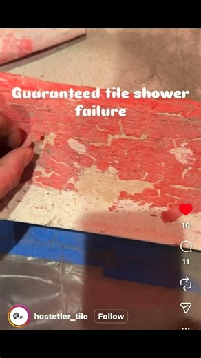 Apex Floor Designs on Instagram: "I’ve not been shy about my dislike for redguard. I think If installed correctly WITH FABRIC! It can be a decent topical. However Redguard does without a doubt does have the lowest adhesion of any topical on the market. I’ve seen this be pulled off like a giant sticker many many times. Again with fabric for the reinforcement it would be a decent topical. Most times I see Redguard installed at 2 quick coats. There’s mill requirements that aren’t met a majority of 