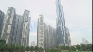 Bottom view of Landmark 81 in Ho Chi Minh City