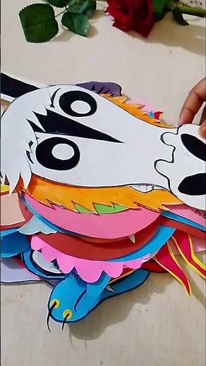 how to make animals mask with craft paper ideas very easy step #youtube #shorts video #Art1012