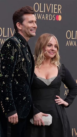 David and Georgia Tennant on the green carpet at last night's Olivier Awards 💚 | Radio Times