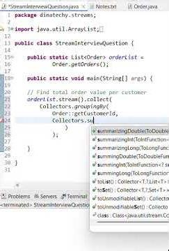 👉 Java Stream Interview Question | Total Order Value Per Customer 🔥| DinaTechy #shorts
