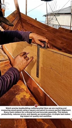 “Precision Boatbuilding in Action – Marking & Measuring for Perfect Fit!”