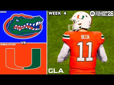 Miami vs. Florida | Week 4 Simulation | CFB 26 PS5 Gameplay