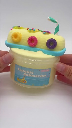 Twinkie Submarine DIY Slime | Scented & Glossy Base with Syrup and Add Ins