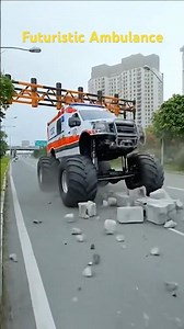 Futuristic Ambulance beating obstacles #futuristic #ai #shorts #viral #trending #robot #ytshorts