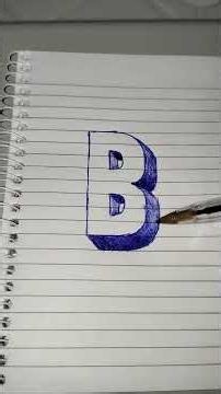 Letra B na visão 3D com caneta BIC - Letter B in 3D view with a BIC pen - La letra B en vista 3D