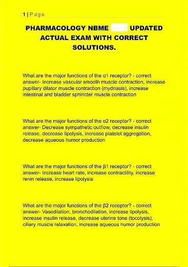 Latest Pharmacology NBME Complete Actual Exam with Correct Solutions and Clinical Drug Profiles990 v