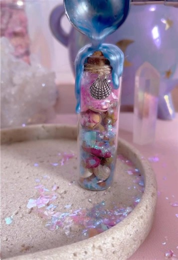 Let’s make a mermaid spell jar ✨💖🐚🏝️ #mermaid #spells #magic #spelljar #ocean