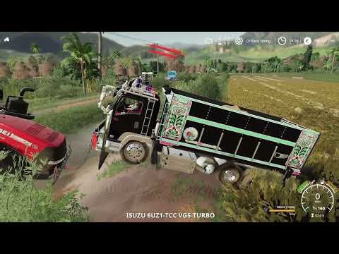 Farming Simulator 19 ต่อกันเลยครับเอารถตีนตะขาบลากรถสิบล้อขนข้าวขึ้นจากโคลนด้วยกันครับ