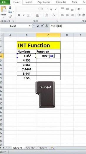 INT Function in Excel | Round Down Numbers to Integers