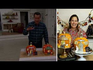 Mr. Halloween Oversized Lit Ceramic Pumpkin Village on QVC