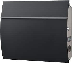 MB-4801 Wall Mount Locking Mail Box, Large Stainless Steel Post Box with Key, Modern Mid Century Wall Mounted Secure Letterbox for House or Office – Black : Mail Box Label Not Written