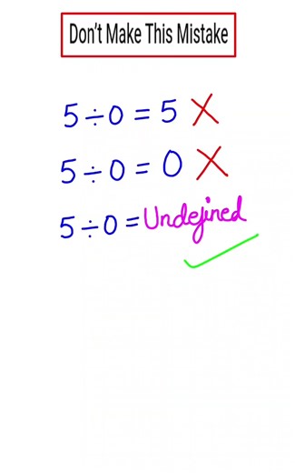 ❌ 5 ÷ 0 = 5? | 5 ÷ 0 = 0? | Common Math Mistake Explained! #shorts