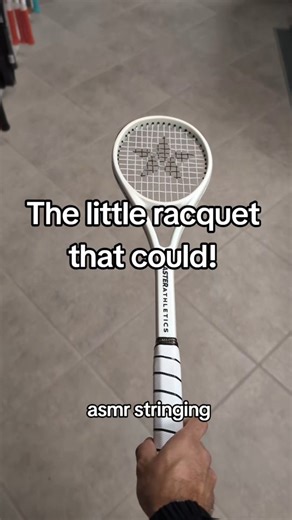 YourTennisBud on Instagram: "Why so small? This is the @masterathletics T40 tennis training racquet! It's super difficult to hit with, but for good reason. It helps focus on contact and hitting the sweet spot. Stringing info: 12x12 string pattern and I strung it up with Multiblast from Master at 30 lbs. I used a standard one-piece stringing method and it's not crazy different from a normal frame. Just go slower because the clamps are close to each other. 😂 Leave any questions in the comments! #