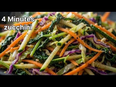 4 Minutes Zucchini, Cabbage, Spinach and Carrots Stir fry | Quick & Hralthy Zucchini Recipe