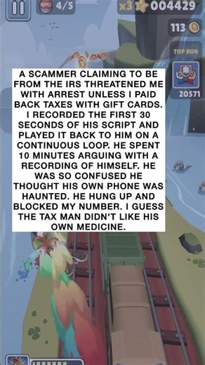 I defeated a tax scammer by playing a recording of himself! 🏛️😂#shorts #layoffs #reddit #sarcasm