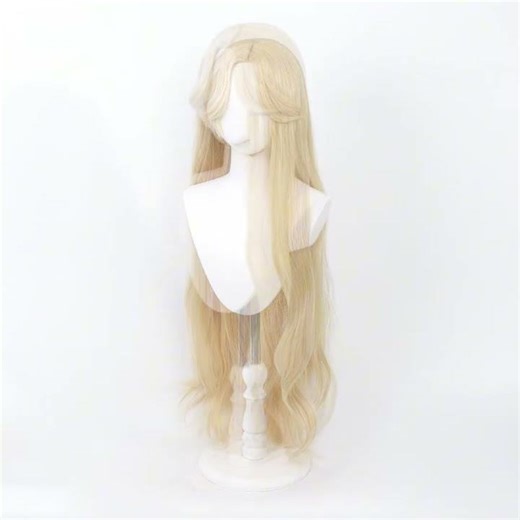32inch Long Wavy Blonde Synthetic Wig Heat Resistant Cosplay Hair for