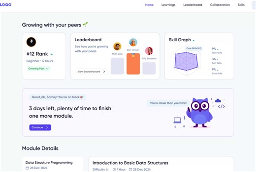 E-Learning Dashboard