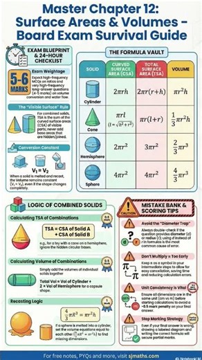 Surface Areas & Volumes | Class 10 | 6–8 Marks Chapter | CBSE Maths