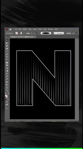 How to Create a Line Art Letter in Illustrator | N Typography Design