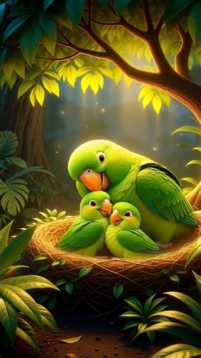 All parrots were dying due to heat but Big parrot makes them ice house#ai #parrot