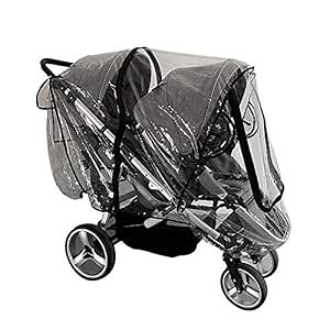 Weather Shield for Front and Rear Double Stroller.Universal Double Stroller Cover for Baby Protection Outdoor