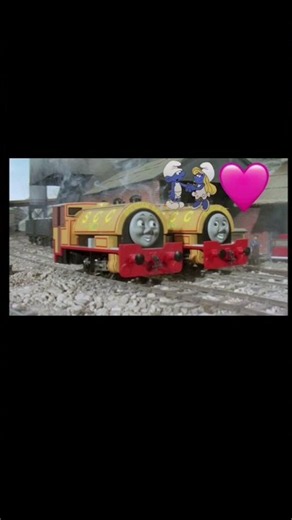 Clumsy and Smurfette in Bill & Ben’s Season 6 Theme 🚂🚂❤️💜#oldclassic #love #smurf #thomas