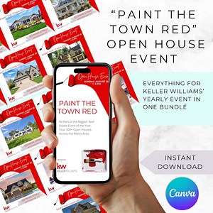 Paint the Town Red Open House Marketing Kit: Canva Templates - Etsy