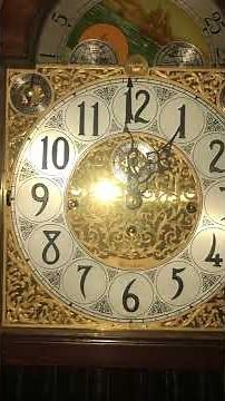 Two Herschede grandfather clocks chime and strike 1 am