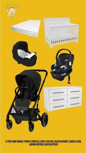 6-Piece Baby Bundle | Cybex Stroller, Car Seat & Boobeyeh Furniture