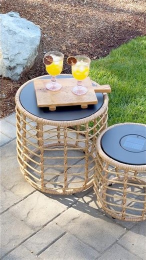 These solar-powered side tables are exactly what your patio is missing🤌 #founditonamazon