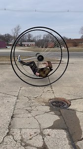 2.1M views · 17K reactions | My brother’s first time riding in the Di-Wheel!  #bicycle #cycling #pedalpower #coolgadgets #invention #2wheels #cyclinglife #cycling #bikelife #bikers #unicycle #diwheel #monowheel #biking | Hunter Howell | Facebook
