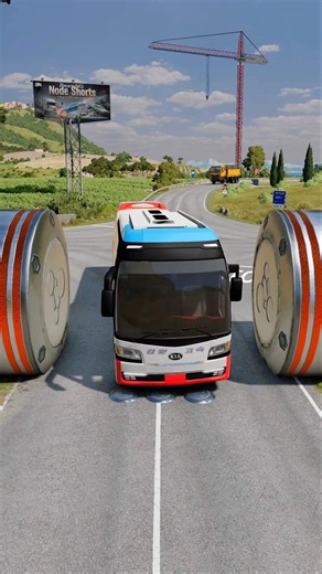 Colourful City Buses & Dumper Truck vs Hydraulic Crush - BeamNG.Drive #shorts #beamngdrive