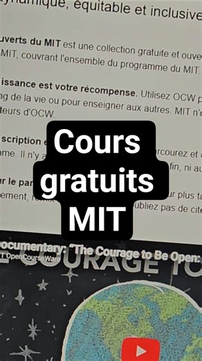Ce site regroupe +2500 cours gratuits du MIT