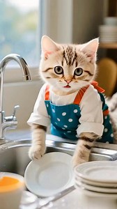 156K views · 3.6K reactions | Cat clean kitchen backdrop #foryoupage #viralvideo #foryou #catlover #funnyvideos | kids of Booster | Facebook