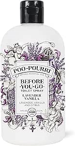 Poo-Pourri Before-You-Go Toilet Spray Refill, Lavender Vanilla,16 Fl Oz, Up to 800 Uses, Bathroom Odor Deodorizer with Essential Oils for Home or Work, Lavender, Vanilla and Citrus Scent