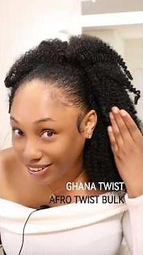 Quick & Easy Ponytail with REALISTIC 3X GHANA AFRO TWIST BULK 16"