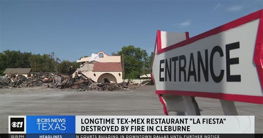 Longtime Tex-Mex restaurant, La Fiesta, destroyed by fire in Cleburne