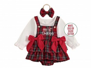 Baby Girl First Christmas Outfit Newborn Girl Christmas Outfit Plaid Infant Baby Girl Christmas Dress My First Christmas Dress Custom - Etsy