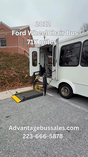 2012 Ford Shuttle bus , has 71K miles ready to go. #shuttlebus #wheelchairaccessible #seniortransportation #harrisburgpargPA #rvlife #usedbus | Advantage Bus Sales | Facebook