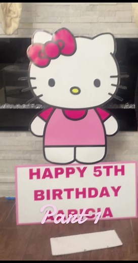 Hello Kitty cut out 💗 On a side note Prop to the tutorial content creators this was a trip 😂 Follow for Part 2! #hellokitty #cutout #diy #easypeasy #hello #kitty #birthday #decor