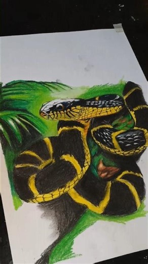 💀🥵 realistic sneak drawing #snake #drawing #new #reaction #minivlog