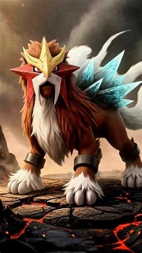 Majestic Entei in Realistic Style 🔥🦁 | Legendary Pokémon Cinematic #shorts